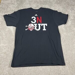 Adidas 3N OUT Mens Large Black Graphic‎ Print Short Sleeve Sports T-Shirt NWOT